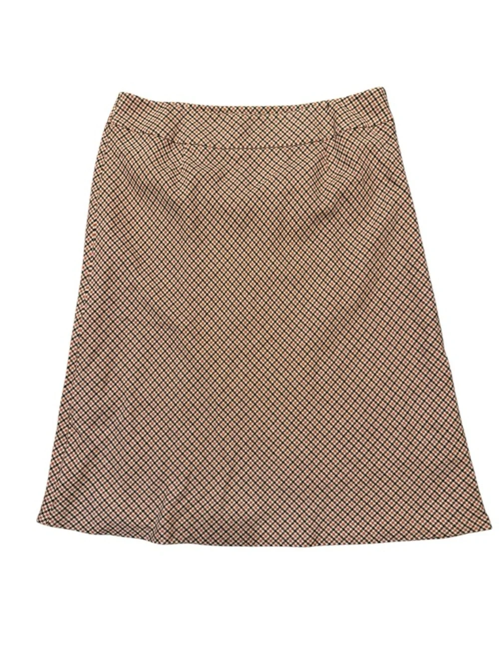 Talbots Woman Orange Black Houndstooth Wool Blend Skirt Size 20W